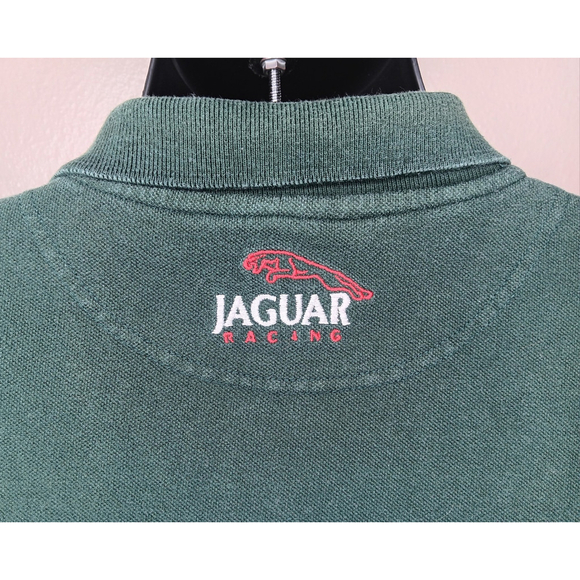 Vintage Official JAGUAR Racing Men's XL Polo Shirt Logos Short Sleeve Green - Picture 7 of 10